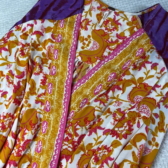 Free People Womens Cruisin Together Mixed Print Top Surplice Cropped size S - Picture 1 of 7